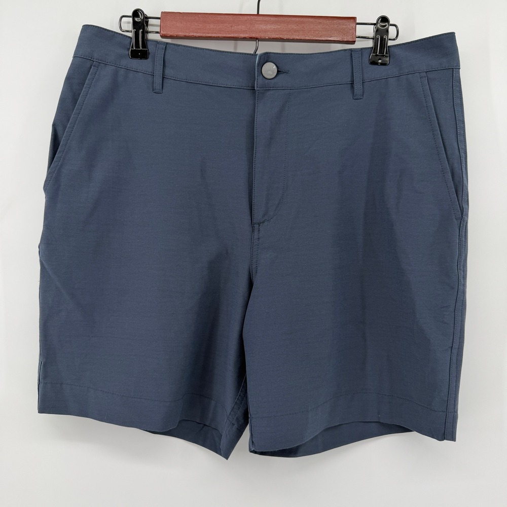 Faherty All Day Shorts Mens 34 Blue Hybrid Quick Dry Stretch 7in Inseam Coastal